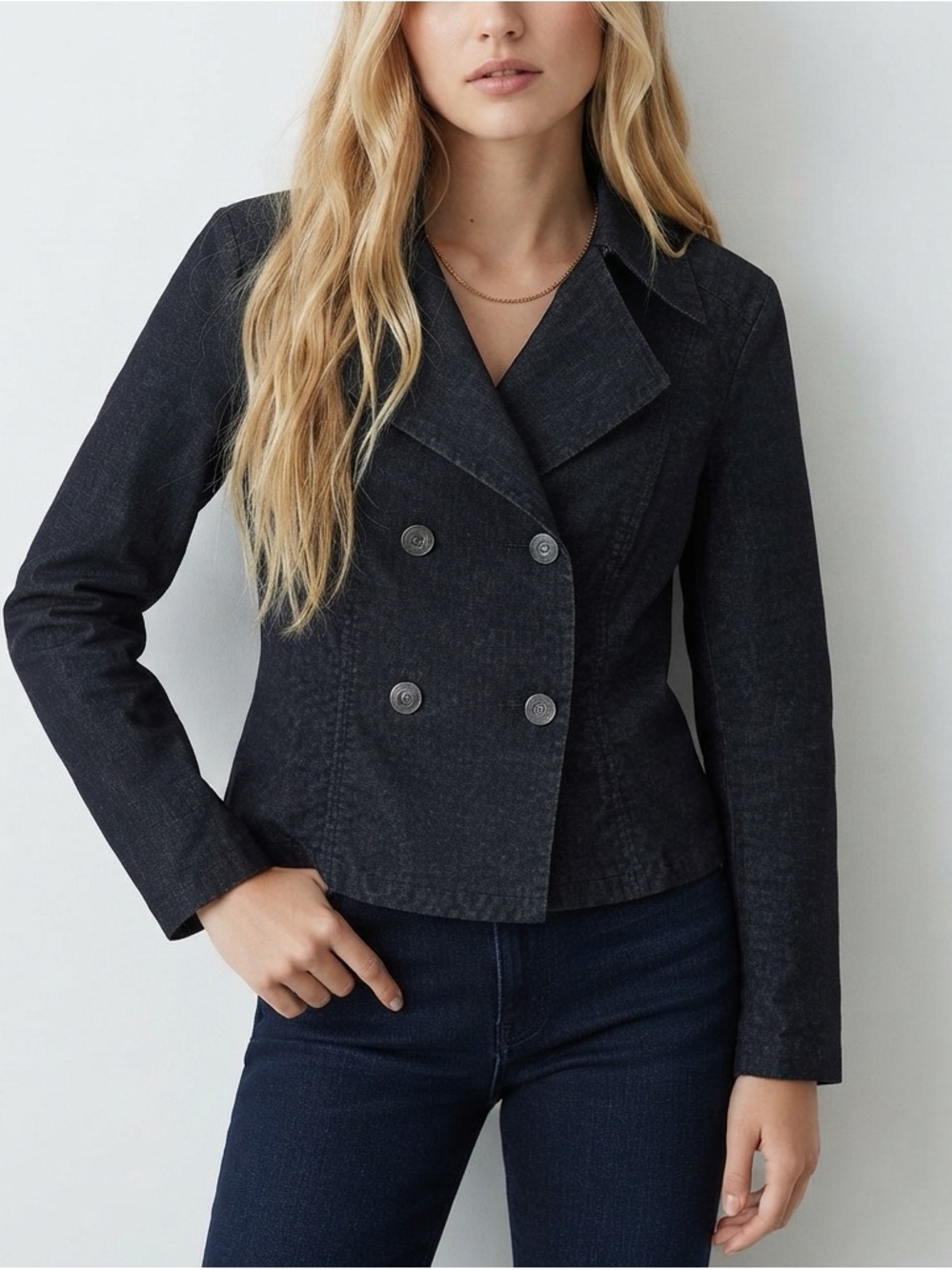 Michael Kors Black Double-Breasted Blazer Jacket